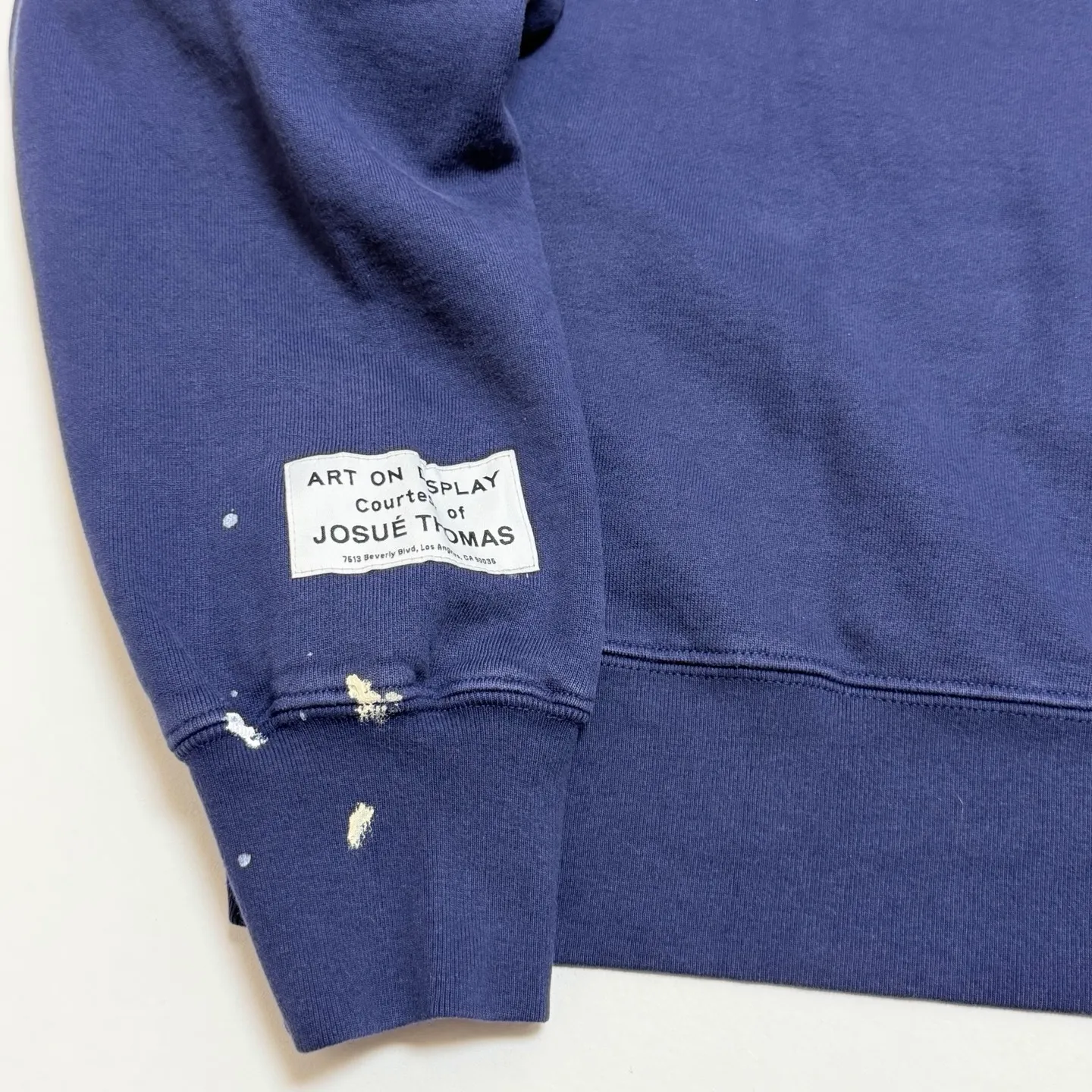More details GALLERY DEPT. PAINT LOGO HOODIE/Vintage Navy Purple English graffiti distressed hoodie Purple S-XL Front GD ENGLISH logo Enlarged back logo Ready-made garments with printed wash and distressed Made with faded distressed texture "Art on Display" pattern patches on the cuffs All drawn with ink by old craftsmen Original mold opening Custom woven and dyed fabrics Perfect reproduction of the correct version